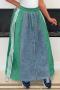 casual plus size non-stretch denim stitching drawstring maxi skirt_Black_White_Red_Green