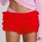 sexy slight stretch lace 3 colors cascading ruffle shorts_Pink_Red