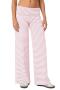casual slight stretch low waist striped print loose straight pants_Black_Gray_Pink