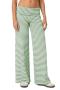 casual slight stretch low waist striped print loose straight pants_Black_Gray_Pink_Red_Green