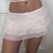 sexy slight stretch mesh low-waist mini skirt_Black_White