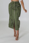 new plus-size slight stretch patchwork solid color pocket zip-up midi skirts_Black_Pink_Yellow_Forest Green