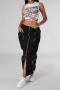 new plus-size slight stretch patchwork solid color pocket zip-up midi skirts_Black