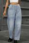 casual plus size non-stretch solid color loose harem jeans_Dark Gray_Sky Blue