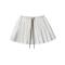 stylish slight stretch 4 colors pleated drawstring mini skirt(size run small)_White