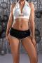 sexy slight stretch 7 colors sequins low waist shorts (only shorts)_Black