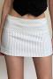 sexy stylish slight stretch patchwork stripes all-match mini skirts_Black_White