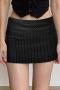 sexy stylish slight stretch patchwork stripes all-match mini skirts_Black
