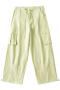 casual slight stretch pure color drawstring cargo pants(size run small)_Light Green