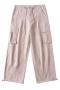 casual slight stretch five colors drawstring cargo pants(size run small)_Black_Dark Gray_Pink
