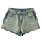 sexy slight stretch zip-up decor high-waist shorts(size run small)_Black_Sky Blue_Blue