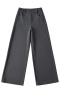 new casual slight stretch pure color pocket loose straight pants soze run small_Black_Gray_Dark Gray