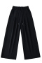 pure color stylish non-stretch casual high waist loose pants size run small_Black