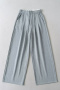 pure color stylish non-stretch casual high waist loose pants size run small_Black_Gray