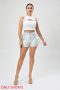 casual slight stretch pu leather pure color cargo shorts(only shorts)_White_Brown_Silver