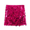pure color sexy non-stretch zip-up sequin with lined slim mini skirt_Black_Red_Magenta