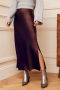 new slight stretch satin patchwork mercerized solid color slit midi skirts_Black_Gray_Rose Red_Green_Forest Green_Dark Green_Haze Blue_Dark Blue_Beige_Brown_Reddish Brown