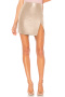 new stylish slight stretch patchwork pu 3-color mini skirts_Black_Beige
