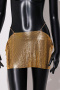 sexy solid color 3-colors metal sequins low waist mini skirt_Black_Gold