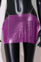sexy solid color 6-colors metal sequins low waist mini skirt_Magenta