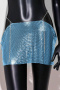 sexy solid color 6-colors metal sequins low waist mini skirt_Magenta_Green_Sky Blue