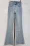 stylish slight stretch rhinestone decor micro flared jeans(size run small)_Black_Blue