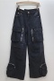 casual retro non-stretch loose wide-leg all-match cargo jeans(size run small)_Black