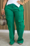 new casual plus-size no-stretch patchwork corduroy 4-color lace-up cargo pants_Black_Pink_Green