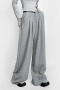 casual non-stretch contrast color loose pants(size run small)_Gray