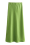 casual non stretch satin pure color high waist skirts_Black_White_Dark Gray_Pink_Red_Rose Red_Magenta_Green