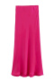 casual non stretch satin pure color high waist skirts_Black_White_Dark Gray_Pink_Red_Rose Red_Magenta