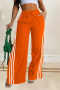 s-2xl casual slight stretch stripe loose slit pants_Black_Red_Orange
