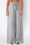 casual stretch 6 colors solid color drawstring stylish wide leg pants_Black_Gray