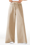 casual stretch 6 colors solid color drawstring stylish wide leg pants_Black_Gray_Dark Gray_Magenta_Dark Green_Beige