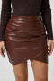 new no-stretch patchwork pu 13-color irregular mini skirts_Black_Red_Brown
