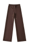 stylish slight stretch 5 colors high waist drawstring sweatpants(size run small)_Black_White_Gray_Dark Gray_Brown