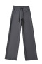 stylish slight stretch 5 colors high waist drawstring sweatpants(size run small)_Black_White_Gray_Dark Gray