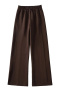 casual slight stretch 5 colors high waist straight pants(size run small)_Black_Dark Gray_Beige_Khaki _Brown
