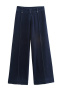 casual non-stretch denim mid-waist loose jeans_Black_Dark Blue