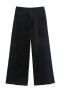 casual non-stretch denim mid-waist loose jeans_Black