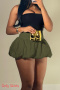 sexy slight stretch pure color bubble mini skirts_Red_Dark Green