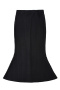casual slight stretch ribbed knit high-waist midi skirt(size run small)_Black