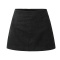 non-stretch solid color zip-up suede with lined a-lined skirt size run small_Black
