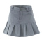 slight stretch corduroy with line high waist a-line pleated skirt size run small_Gray