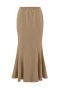 casual stretch jacquard solid color high waist mermaid hem knit maxi skirt_Black_Yellow_Khaki