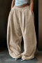 new slight stretch pure color loose high waist casual straight pants_Black_Pink_Haze Blue_Dark Blue_Khaki