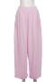 new slight stretch pure color loose high waist casual straight pants_Black_Pink