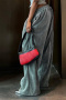 new slight stretch pure color loose high waist casual straight pants_Black_Pink_Haze Blue