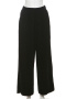 new slight stretch pure color loose high waist casual straight pants_Black
