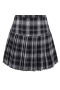 stylish non-stretch plaid print high waist pleated mini skirt size run small_Black
